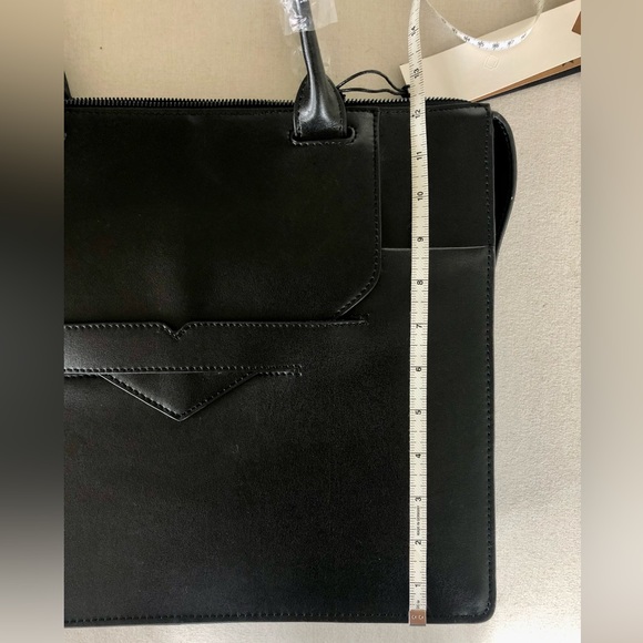 Philo black leather briefcase work bag - Picture 5 of 14